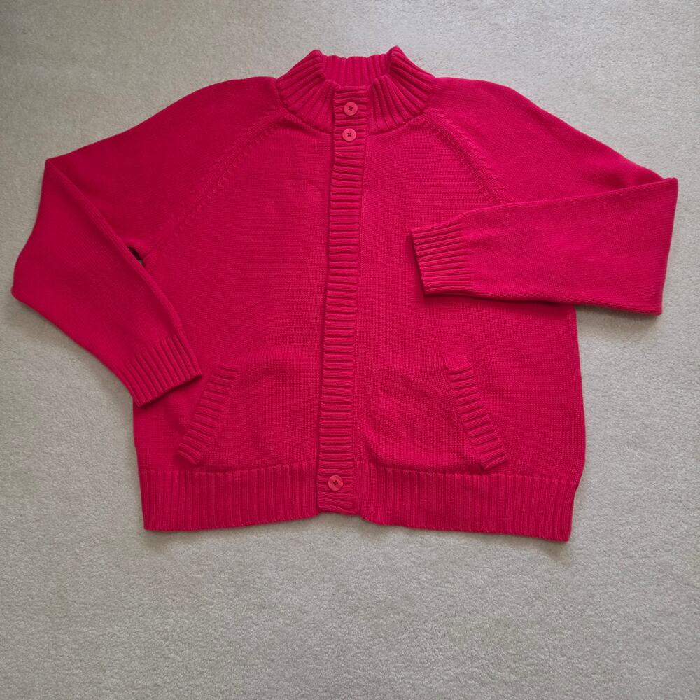 Coldwater Creek 3X 100% Cotton Mock Neck Long Sleeve Sweater Zip Front Pink